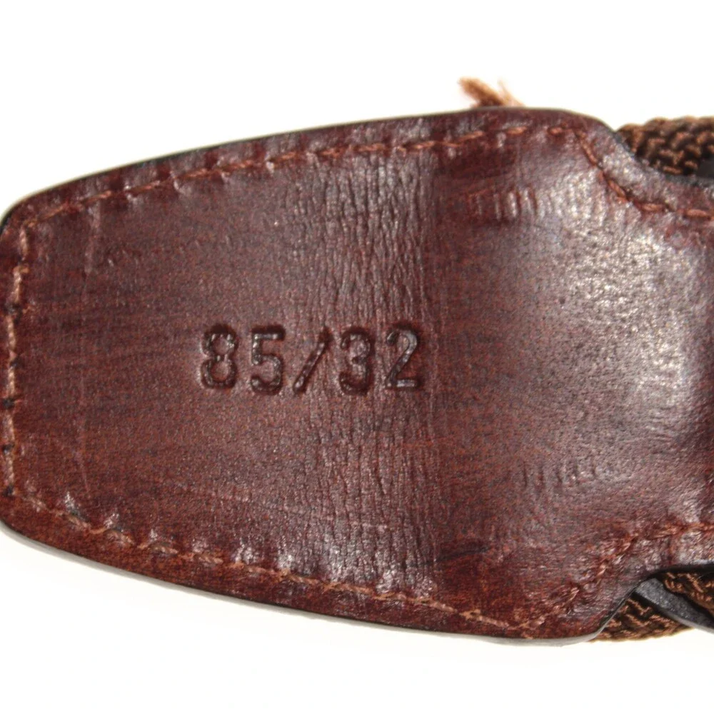 Garmany NWT Braided / Woven Belt Size 85 (US 32) in Brown Leather